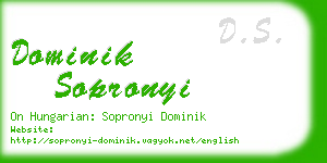 dominik sopronyi business card